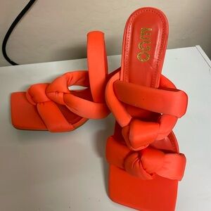 Beautiful coral ego sandals